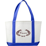 Large Canvas Tote Bag — White w — decorated back view — 31