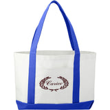 Large Canvas Tote Bag — White w — decorated front view — 30