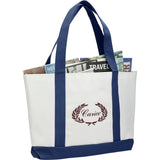 Large Canvas Tote Bag — White w — decorated right angle — 25