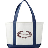 Large Canvas Tote Bag — White w — decorated back view — 24