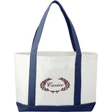 Large Canvas Tote Bag — White w — decorated front view — 23