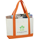 Large Canvas Tote Bag — White w — decorated right angle — 18
