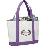 Large Canvas Tote Bag — White — decorated right angle — 11