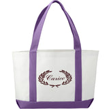 Large Canvas Tote Bag — White — decorated back view — 10