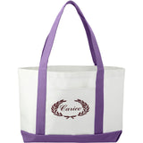Large Canvas Tote Bag — White — decorated front view — 9