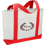 Large Canvas Tote Bag — White w — decorated right angle — 5