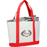 Large Canvas Tote Bag — White w — decorated right angle — 4
