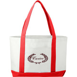 Large Canvas Tote Bag — White w — decorated front view — 2