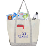 Beacon Recycled Non-Woven All Purpose Tote — Gray (GY) — decorated product view — 10
