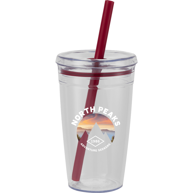 Anna 15 oz Recycled Acrylic Straw Tumbler custom branded promotional drinkware