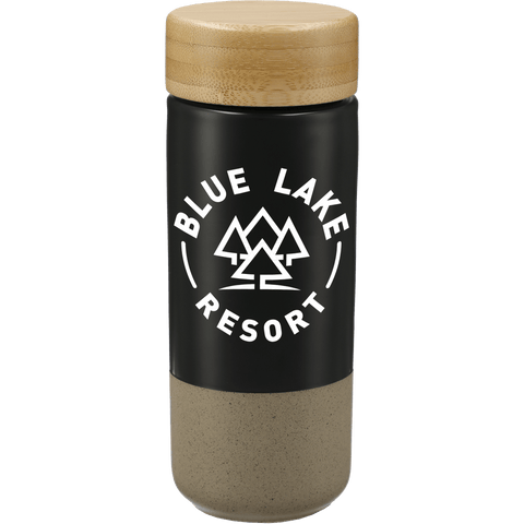 Arlo Ceramic Tumbler with Bamboo lid 11oz custom branded promotional drinkware