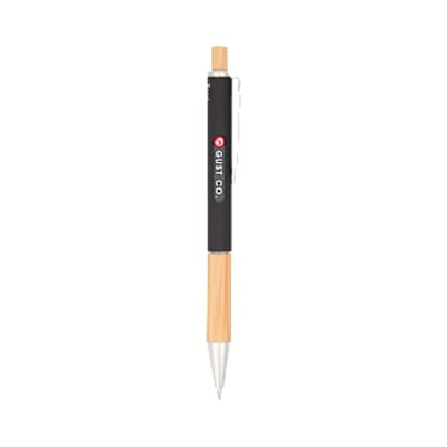Bamboo and Recycled Aluminum Soft Touch Ballpoint custom branded promotional pens