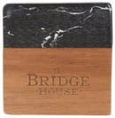 Black Marble and Wood Coaster Set custom branded promotional drinkware