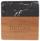 Black Marble and Wood Coaster Set custom branded promotional drinkware — 1