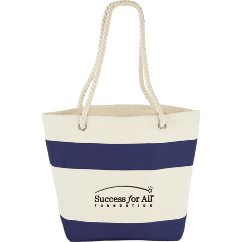 Capri Stripes 12oz Cotton Canvas Shopper Tote custom branded promotional totes