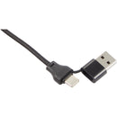 ChargeStand 3-in-1 USB-A & USB-C Fast Charging Cable in Black — supplier blank detail view