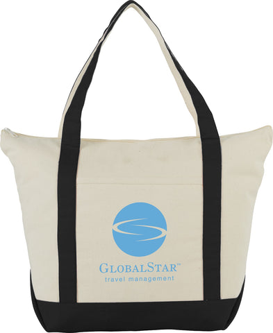 Classic 12oz Cotton Canvas Zippered Tote custom branded promotional totes