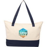 Color Accent Zippered Cotton Tote custom branded promotional totes — 1