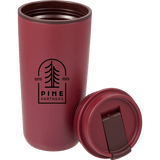 Cooper 16 oz Recycled Double Wall Plastic Tumbler with Hinging Flap Lid custom branded promotional drinkware — 1