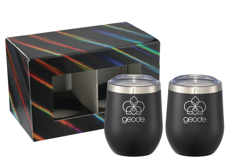 Corzo Cup 12oz 2 in 1 Gift Set custom branded promotional drinkware
