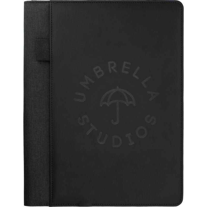10" x 12.5" Vienna Wireless Charging Writing Pad with FSC® Mix Paper, black, supplier-decorated front view