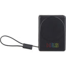5,000 mAh 15W MagClick™ Power Bank with Wall Plug in Black, supplier decorated front view