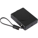 5,000 mAh 15W MagClick™ Power Bank with Wall Plug in Black, supplier blank angled view
