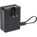 5,000 mAh 15W MagClick™ Power Bank with Wall Plug in Black, supplier blank back view