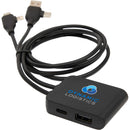 5-in-1 Charging Cable with USB-A/C Hub in Black, supplier decorated detail view