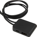 5-in-1 Charging Cable with USB-A/C Hub in Black, supplier blank detail view