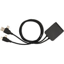5-in-1 Charging Cable with USB-A/C Hub in Black, supplier blank front view