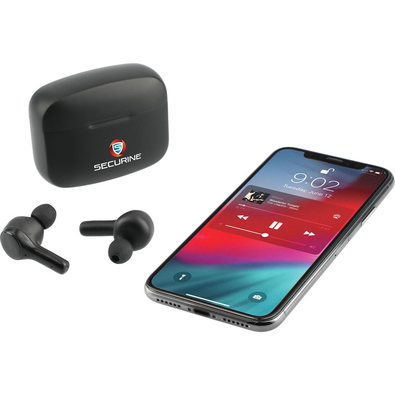 A'Ray True Wireless Auto Pair Earbuds with ANC., black, supplier-decorated product photograph