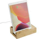 Bamboo Fast Wireless Charging Dock Station in Natural, angled view