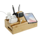 Bamboo Fast Wireless Charging Dock Station in Natural, angled view