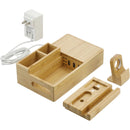Bamboo Fast Wireless Charging Dock Station in Natural, supplier blank angled view