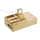 Bamboo Fast Wireless Charging Dock Station in Natural, supplier blank angled view
