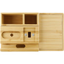 Bamboo Fast Wireless Charging Dock Station in Natural, supplier blank front view
