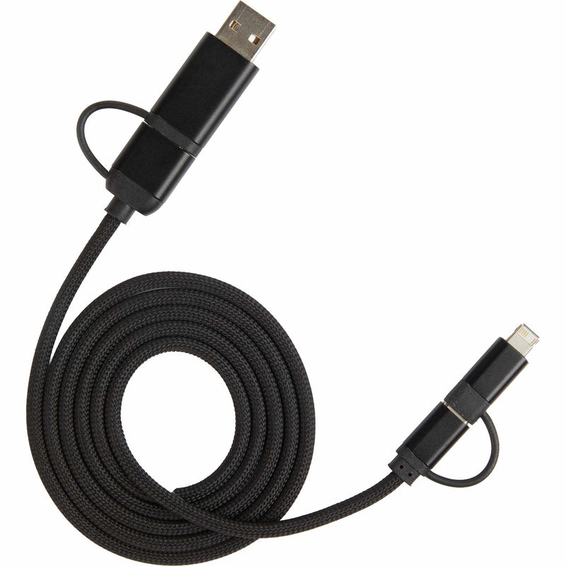 Boost 5-in-1 Long 65W PD Charging Cable, Black, blank detail view