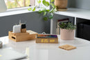 FSC® 100% Bamboo Wireless Charging Pad with Dual Outputs in Natural, supplier decorated product detail view