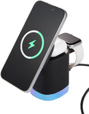 Glow 3-in-1 MagClick™ 15W Wireless Charging Stand, Black, blank supplier product photograph