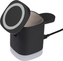 Glow 3-in-1 MagClick™ 15W Wireless Charging Stand, Black, blank supplier product photograph
