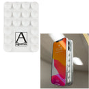 Hang On Suction Phone Mount with Magnets in White, supplier decorated front view