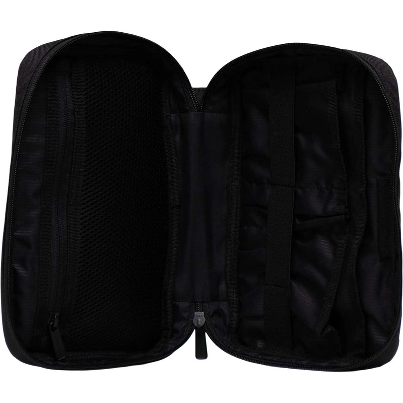 Herschel Recycled Burrard Tech Organizer in Black, supplier blank front view