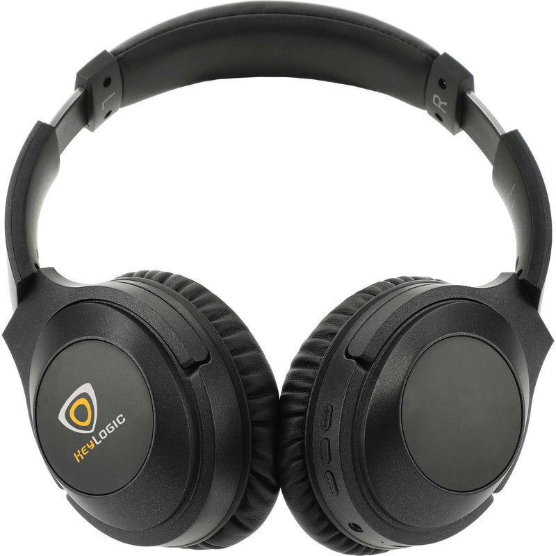 Hush Active Noise Cancellation Bluetooth Headphone, black, supplier-decorated front view