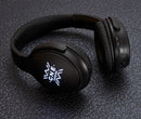 Light Up Logo Bluetooth Headphones in Black, supplier decorated product detail view