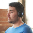 Light Up Logo Bluetooth Headphones in Black, supplier decorated product detail view