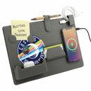 MagClick™ Fast Wireless Charging Desk Organizer, gray, supplier-decorated product photograph