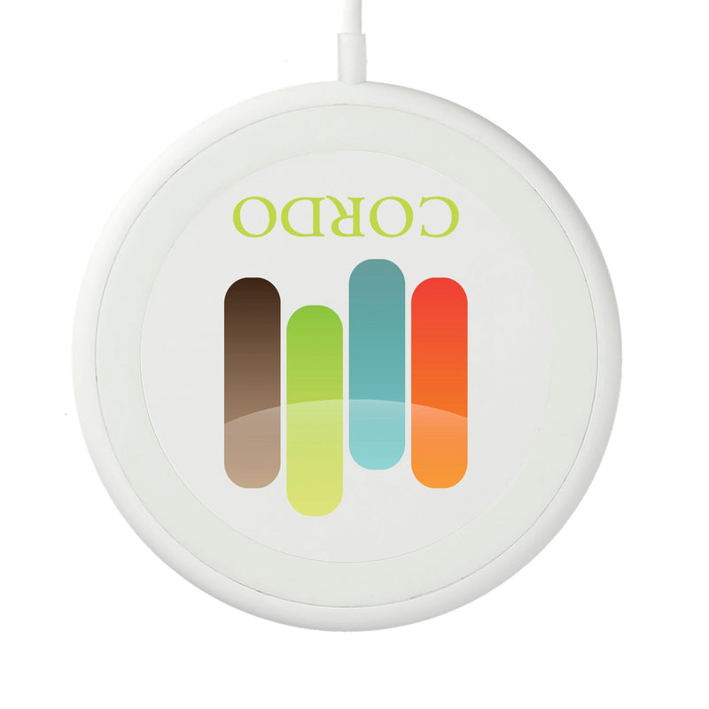 MagClick™ Fast Wireless Charging Pad, white, supplier-decorated front view