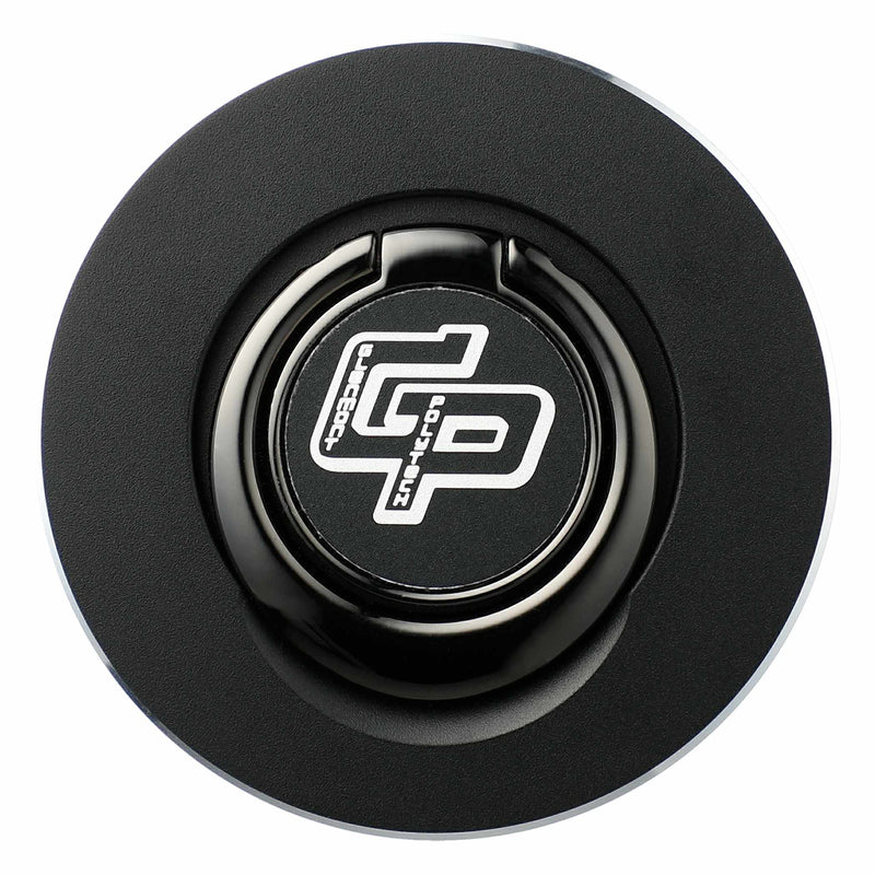 MagClick Phone Ring Holder and Stand, black, supplier-decorated front view