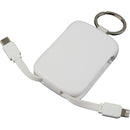 My Jolt 2,000 mAh Power Bank with Integrated Cables in White, supplier blank product detail view